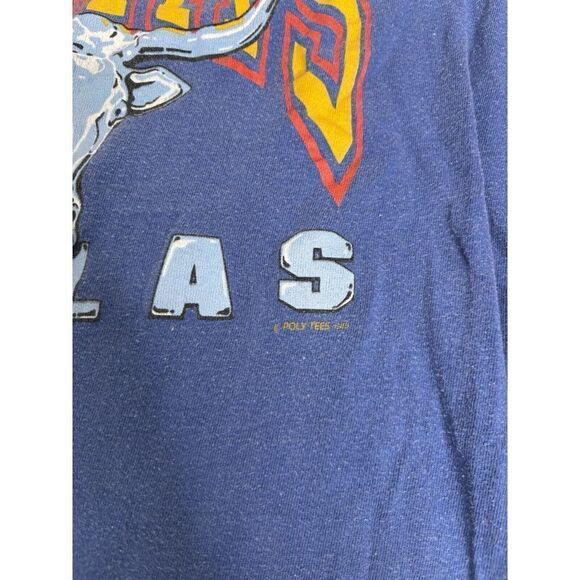 Vintage 80s Dallas Texas Short Sleeve T Shirt Men's Size Small Blue - Picture 4 of 10